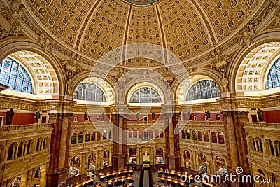 Reading Room Dome Library of Congress Washington DC Editorial Stock Photo