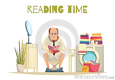 Reading Time Background Vector Illustration