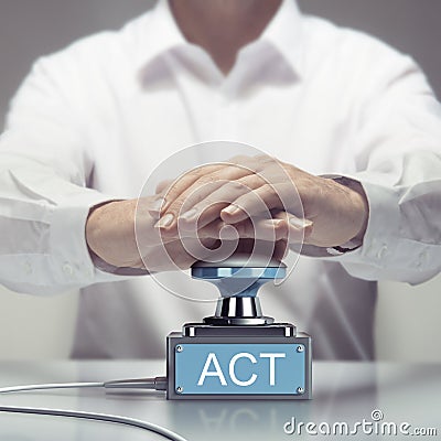 Ready for Action, Act Now Stock Photo