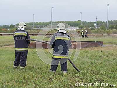 Ready for the firefighter practice Editorial Stock Photo