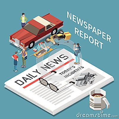 Newspaper Report Concept Vector Illustration