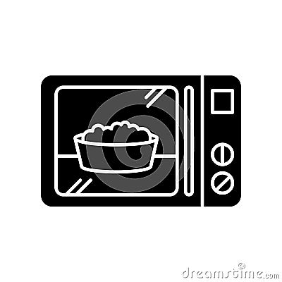 Ready meal black glyph icon Vector Illustration
