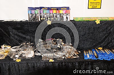 READY FOR NEW YEAR CELEBRATION FIRE WORK STATION Editorial Stock Photo