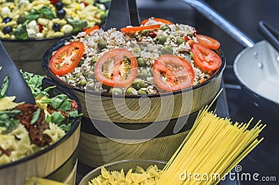 Ready salads on sale Stock Photo