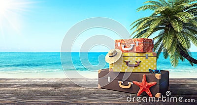 Ready for summer vacation, travel background Stock Photo