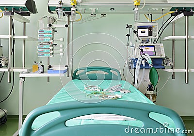 Ready to accept the patient's bed in icu Stock Photo