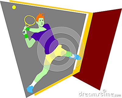 Ready to attack your opponent with a lob Vector Illustration