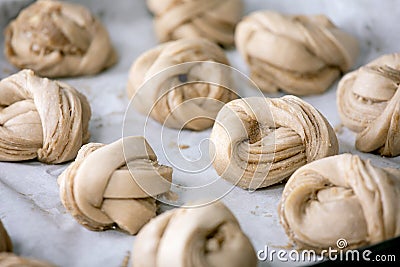 Swedish cardamom buns Kanelbulle Stock Photo