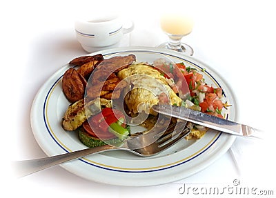Ready to eat breakfast omelet Stock Photo