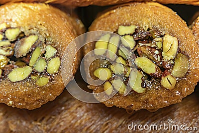 Traditional turkish burma kadayif dessert Stock Photo