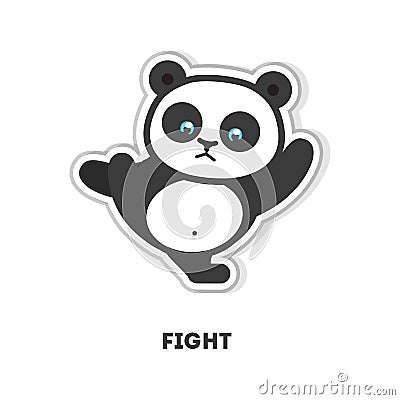 Ready to fight panda. Vector Illustration