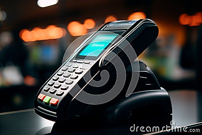 Ready-to-go POS terminal set up for seamless shop operations and transactions. Stock Photo