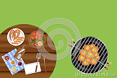 Ready to grill concept Vector Illustration