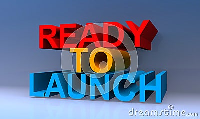 Ready to launch on blue Stock Photo