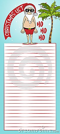 Ready to print Christmas shopping list. Vector Illustration