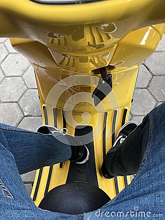 Yellow Scooter Stock Photo