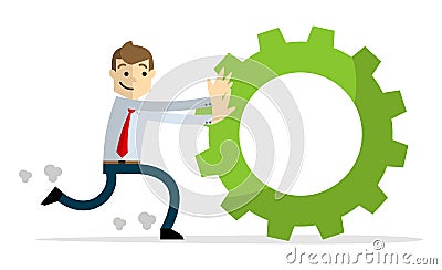 Businessman do a hardworking Vector Illustration