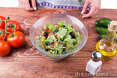 Ready vegetables salad in a plate Stock Photo