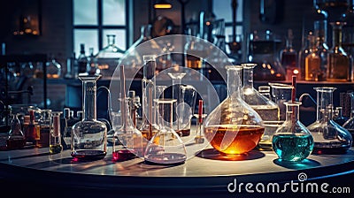 reagents chemistry equipment Cartoon Illustration