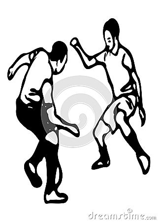 Real Action Football Vectors Cartoon Illustration