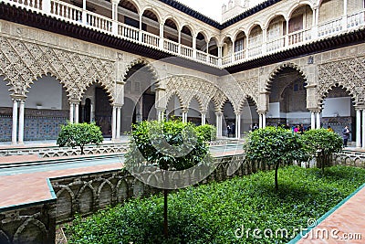 Real Alcazar in Seville, Andalusia Editorial Stock Photo