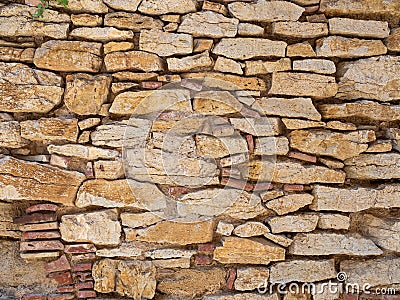 Real antique spanish stone wall Stock Photo