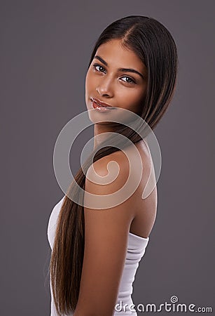 Real beauty, both inside and out. Portrait of a beautiful young woman posing in the studio. Stock Photo