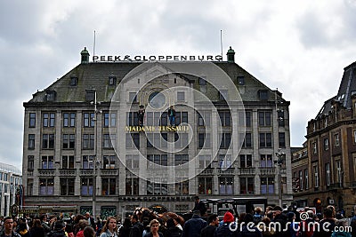 Building on the Dam-square at citycentre Amsterdam Editorial Stock Photo