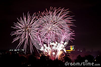 Real colourful fireworks Stock Photo