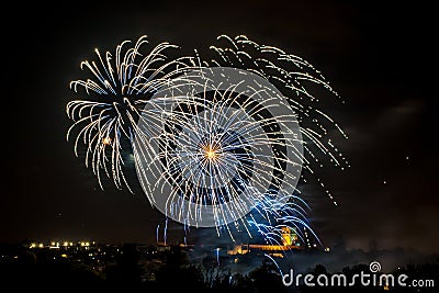 Real colourful fireworks Stock Photo