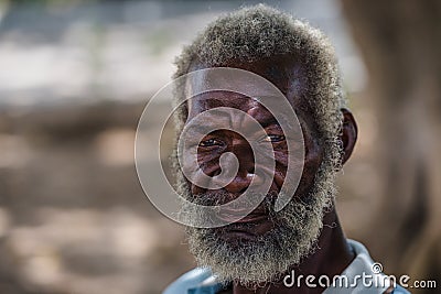 Senior Portrait. Black old man from Havana, Cuba Editorial Stock Photo