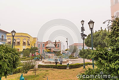 Real del Monte Hidalgo main square kiosk and church Editorial Stock Photo