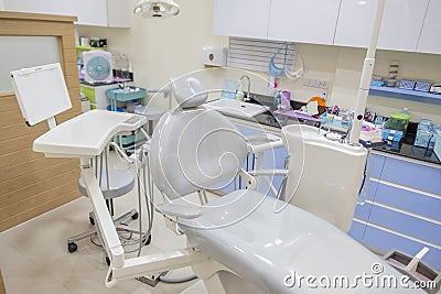 Real dental unit in the dental clinic in Paknampran Thailand March 1, 2019 Editorial Stock Photo