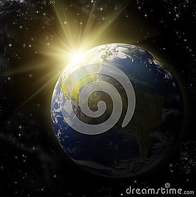 Real Earth Planet Stock Photo