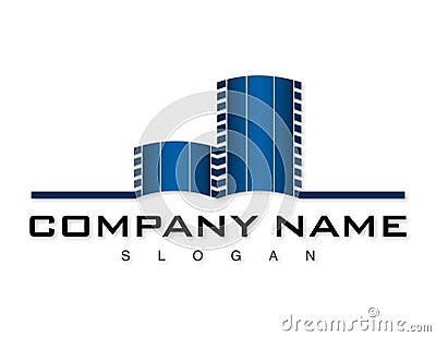 Blue building logo Stock Photo