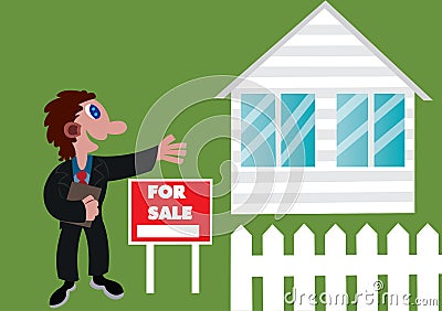 Real Estate Agent Vector Illustration