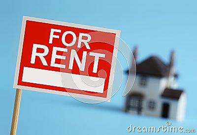 Real estate agent for rent sign Stock Photo