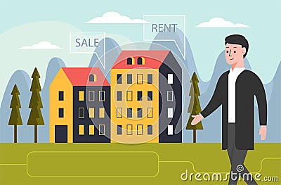 Real estate agent vector Vector Illustration