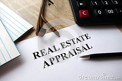 Real estate appraisal document Stock Photo