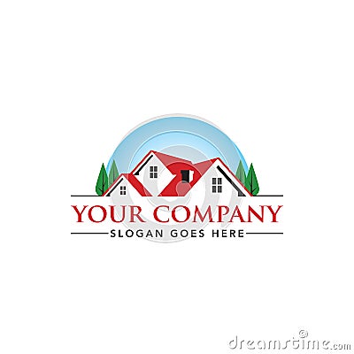 Real Estate Brokerage Logo Template Vector Illustration