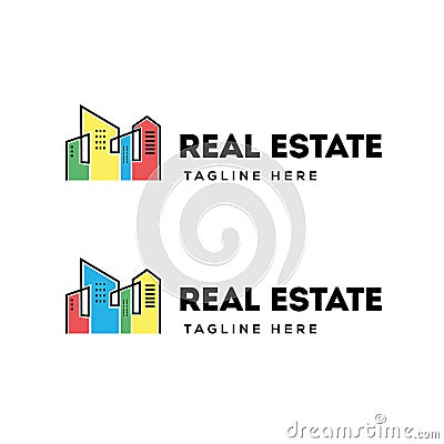 Real Estate Building Logo Design Vector Illustration