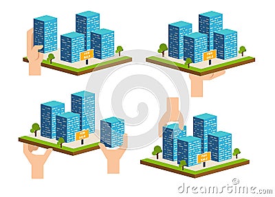 Real estate building. Constraction development company vector Vector Illustration