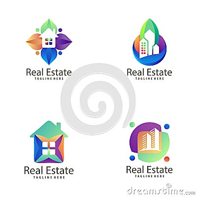 Real estate building construction logo and icon Vector Illustration