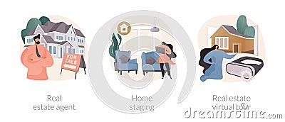 Real estate buying experience abstract concept vector illustrations. Vector Illustration