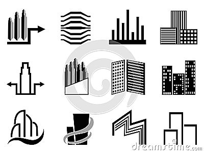 Real estate and city buildings symbol Vector Illustration