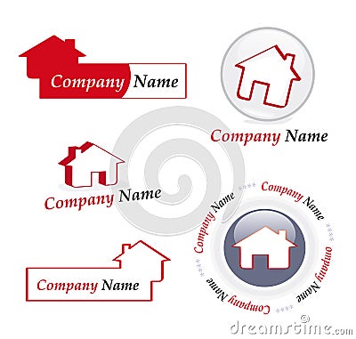 Real estate company logos Stock Photo