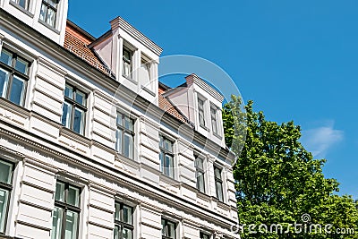 Real estate exterior - restored house facade Stock Photo