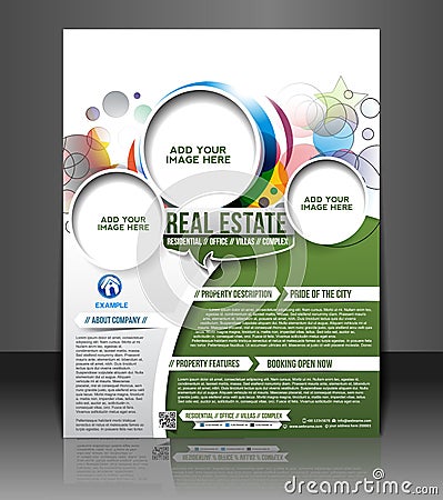 Real Estate Flyer Design Vector Illustration