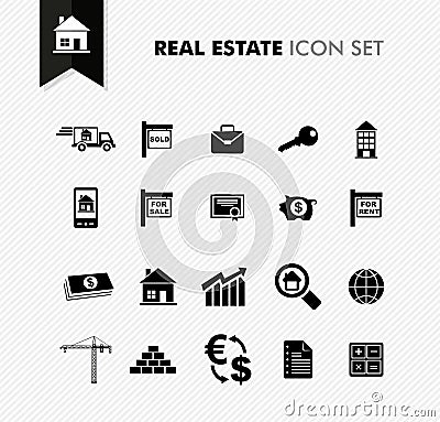 Real Estate fresh icon set. Vector Illustration