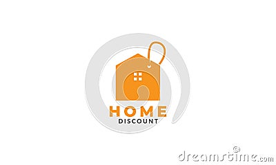 Real estate or home or house marketing discount logo design modern Vector Illustration